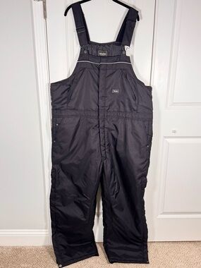 Walls Workwear Insulated Bib Overalls Black 2XL Quilted Lined Winter Snow Ski